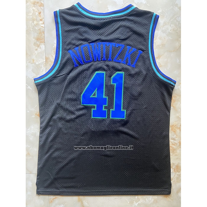 Maglia Bambino Dallas Mavericks Dirk Nowitzki #41 Mitchell & Ness 1998-99 Nero